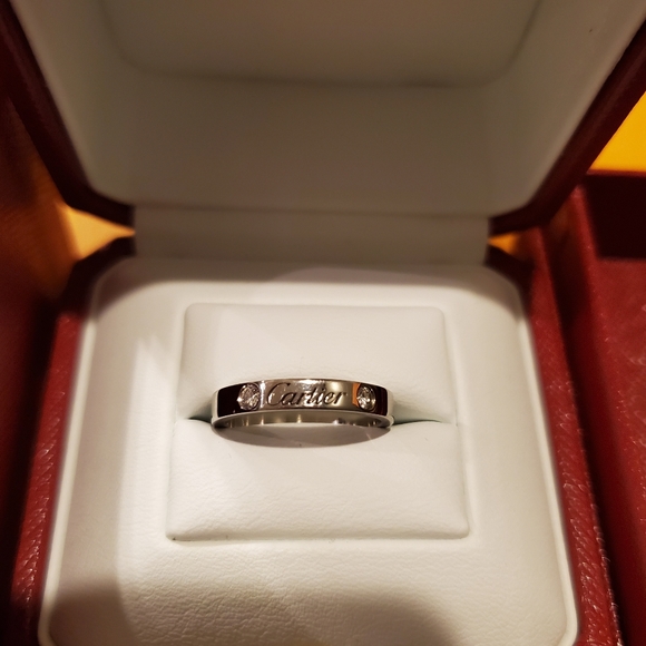 C de Cartier Wedding Band. Platinum and Diamonds, Size 51 (offers considered) - Picture 7 of 13